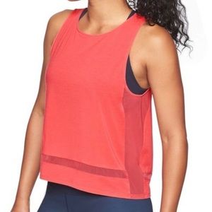 Athleta tank w/sheer accents for breathing room!